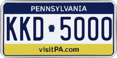 PA license plate KKD5000