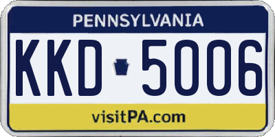 PA license plate KKD5006