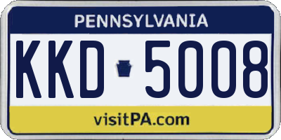 PA license plate KKD5008