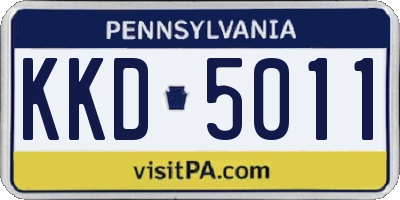 PA license plate KKD5011