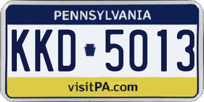 PA license plate KKD5013