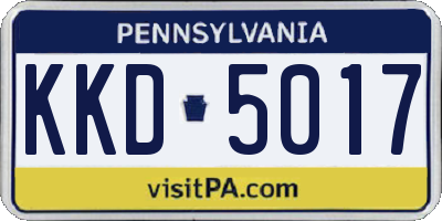PA license plate KKD5017