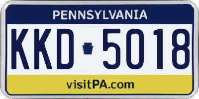 PA license plate KKD5018