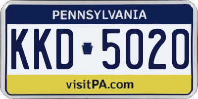 PA license plate KKD5020