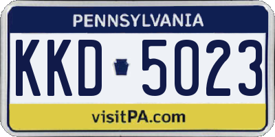 PA license plate KKD5023