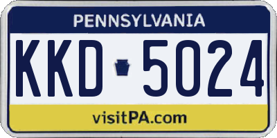 PA license plate KKD5024