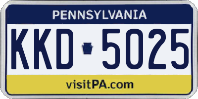 PA license plate KKD5025