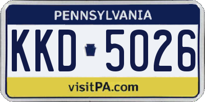 PA license plate KKD5026
