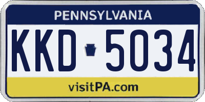 PA license plate KKD5034