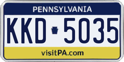 PA license plate KKD5035
