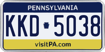 PA license plate KKD5038
