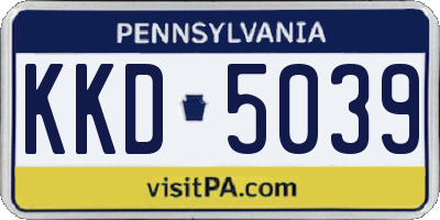 PA license plate KKD5039