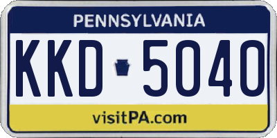 PA license plate KKD5040
