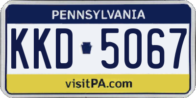 PA license plate KKD5067