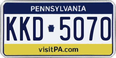 PA license plate KKD5070