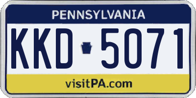 PA license plate KKD5071