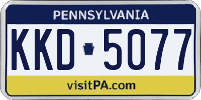 PA license plate KKD5077