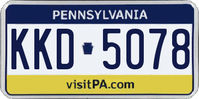 PA license plate KKD5078