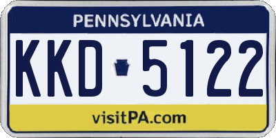 PA license plate KKD5122