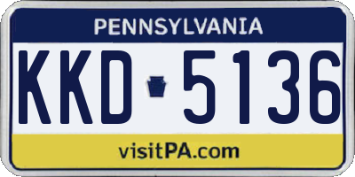 PA license plate KKD5136