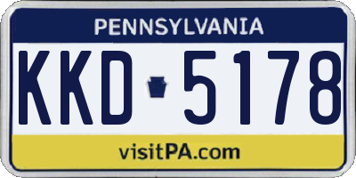 PA license plate KKD5178
