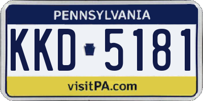 PA license plate KKD5181