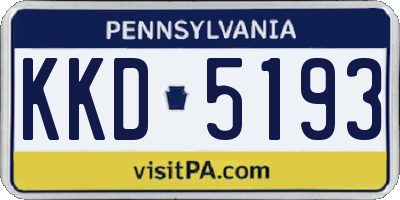 PA license plate KKD5193