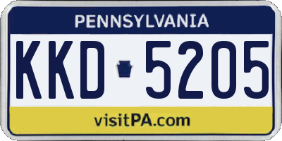 PA license plate KKD5205