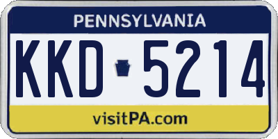 PA license plate KKD5214