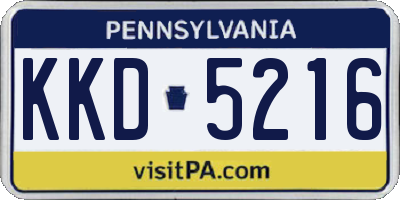 PA license plate KKD5216