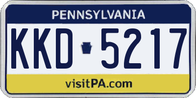 PA license plate KKD5217