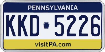 PA license plate KKD5226