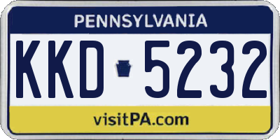 PA license plate KKD5232