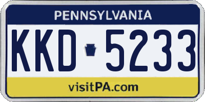 PA license plate KKD5233