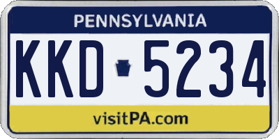 PA license plate KKD5234