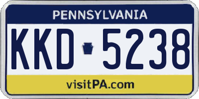 PA license plate KKD5238