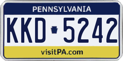 PA license plate KKD5242