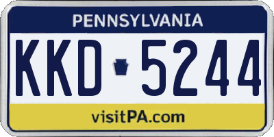 PA license plate KKD5244