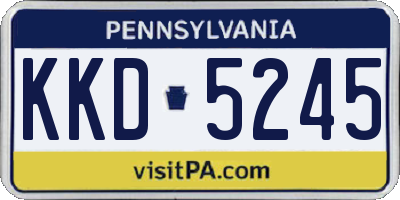 PA license plate KKD5245
