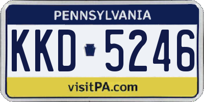 PA license plate KKD5246