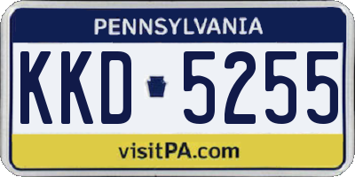 PA license plate KKD5255