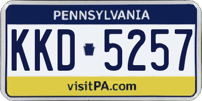 PA license plate KKD5257