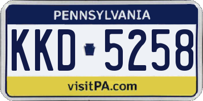 PA license plate KKD5258