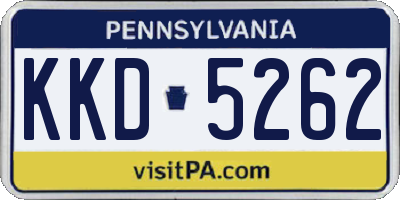 PA license plate KKD5262