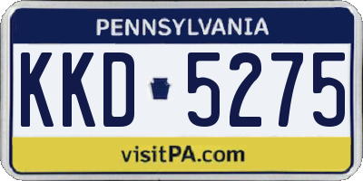 PA license plate KKD5275