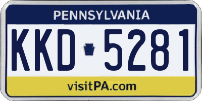 PA license plate KKD5281