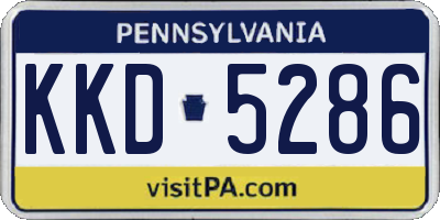 PA license plate KKD5286