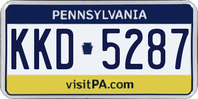 PA license plate KKD5287
