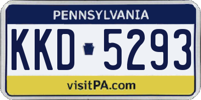 PA license plate KKD5293