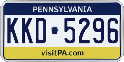 PA license plate KKD5296